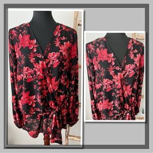 NWT VINCE CAMUTO L/S FLORAL BLOUSE SZ XL